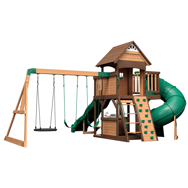 Kids Outdoor Monkey Bar Set - مجموعة ألعاب خشبية خارجية للأطفال مع