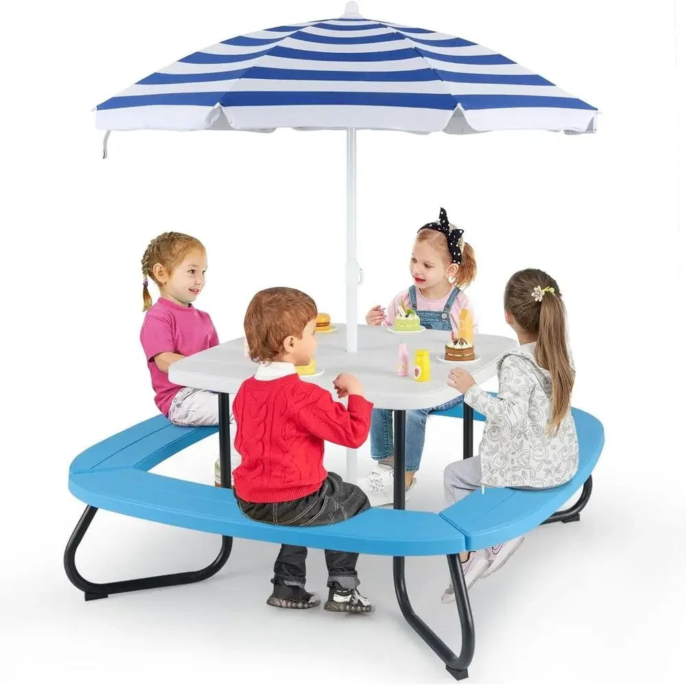 Kids Outdoor Picnic Table - طاولة نزهة للأطفال تتسع لـ 8