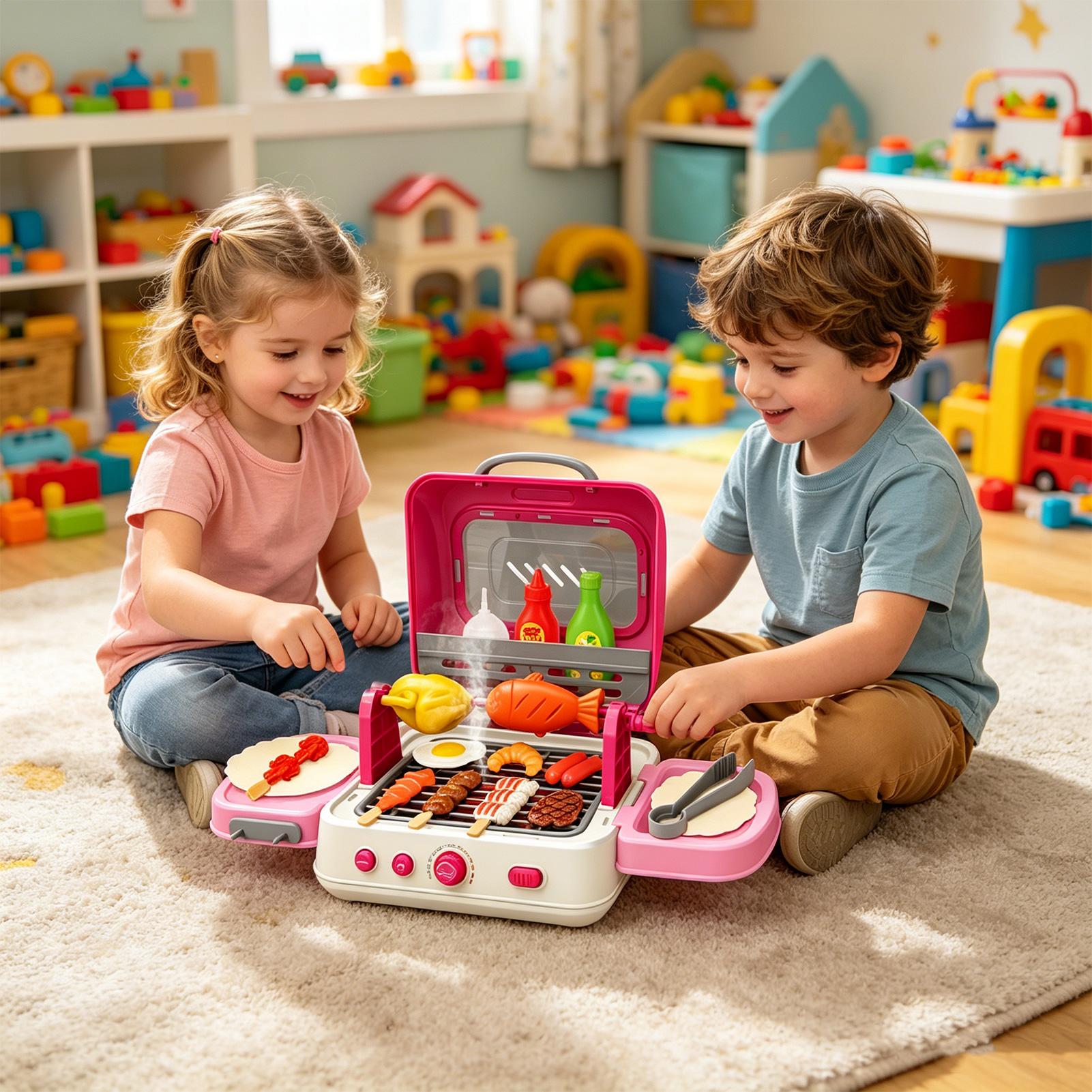 Kids Outdoor Grill - مجموعة ألعاب الشواء الخارجية للأطفال، مجموعة