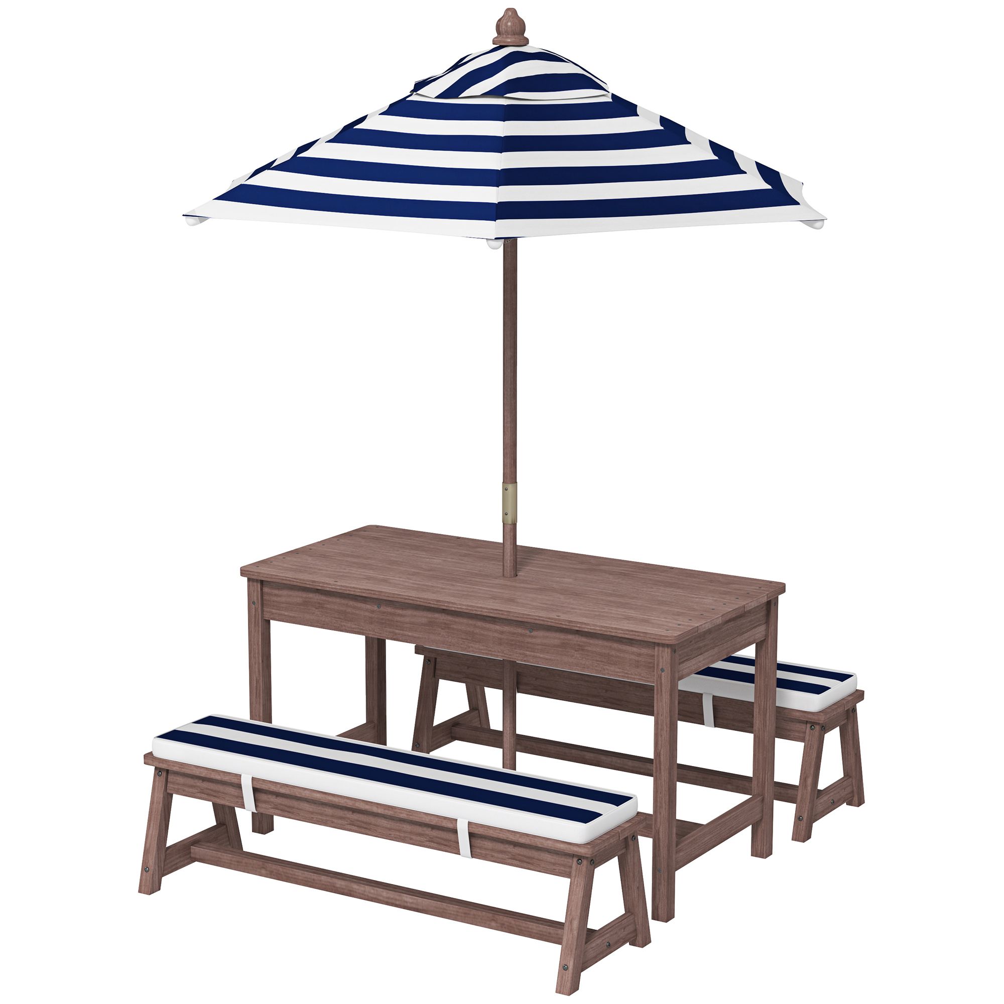 Kids Outdoor Picnic Table - طاولة ومقعد خشبي للأطفال للنزهات في