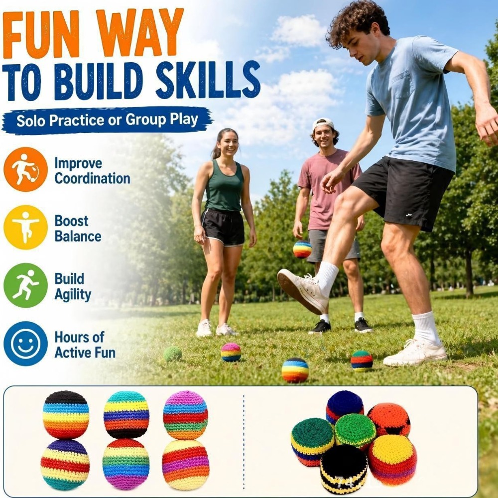Kids Outdoor Activities - حقيبة قدم ناعمة جديدة، كرة هاك