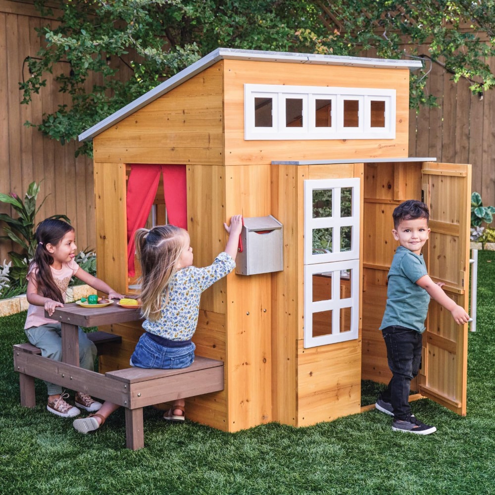 مجموعة بيت لعب خشبي حديث للأطف - مراجعة Kids Outdoor Grill وسعره