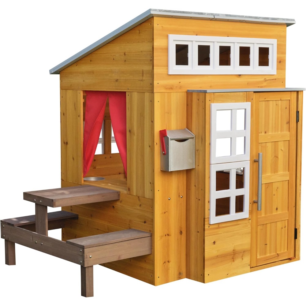 مجموعة بيت لعب خشبي حديث للأطف - مراجعة Kids Outdoor Grill وسعره
