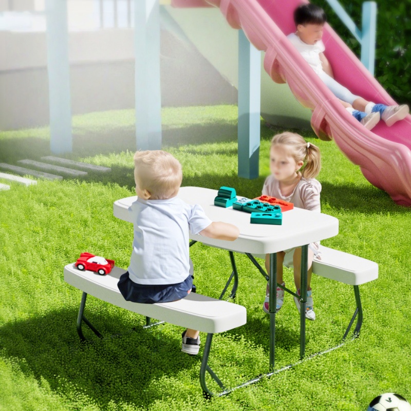 طاولة ومقعد بلاستيكي قابل للطي - مراجعة Kids Outdoor Picnic Table وسعره