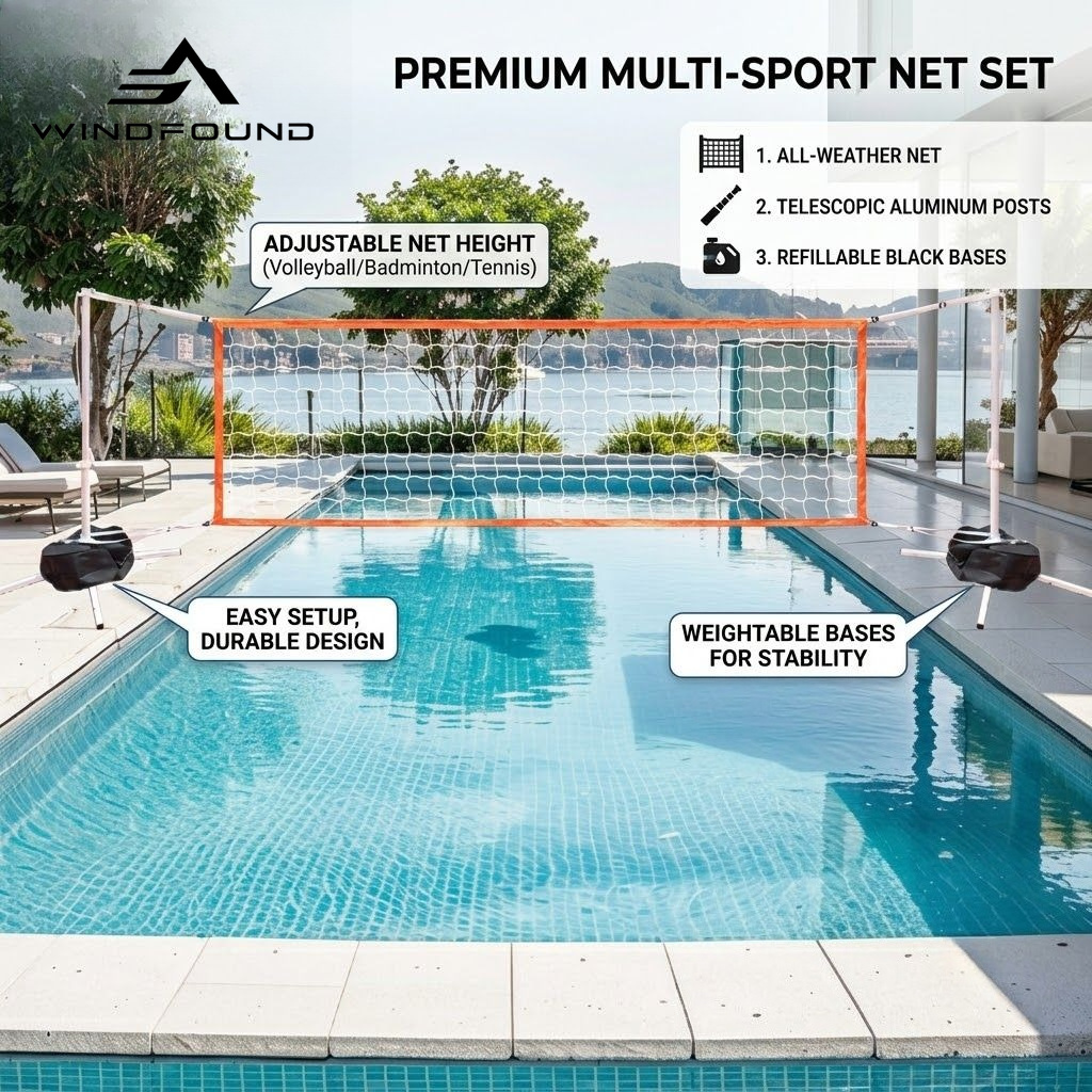 شبكة كرة طائرة قابلة للتعديل ل - مراجعة Kids Outdoor Volleyball Net وسعره