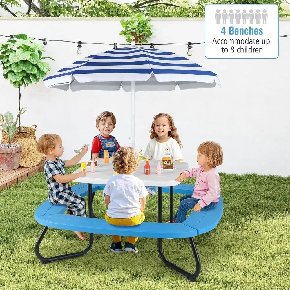 طاولة نزهة للأطفال تتسع لـ 8 أ - مراجعة Kids Outdoor Picnic Table وسعره