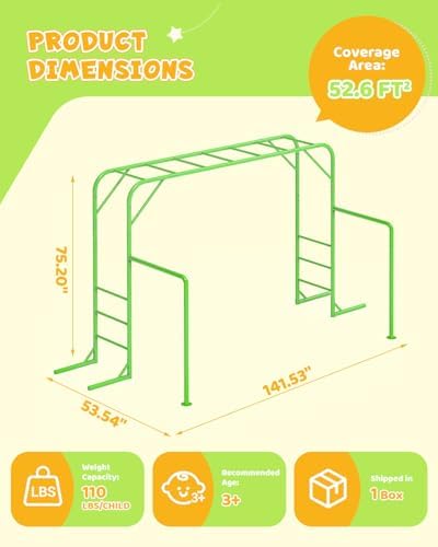 مجموعة ألعاب مونكي بار خارجية  - مراجعة Kids Outdoor Monkey Bar Set وسعره