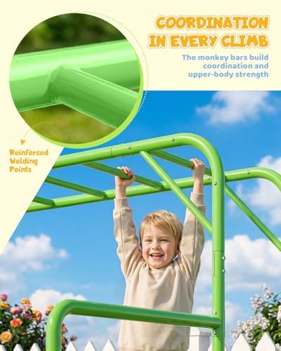 مجموعة ألعاب مونكي بار خارجية  - مراجعة Kids Outdoor Monkey Bar Set وسعره