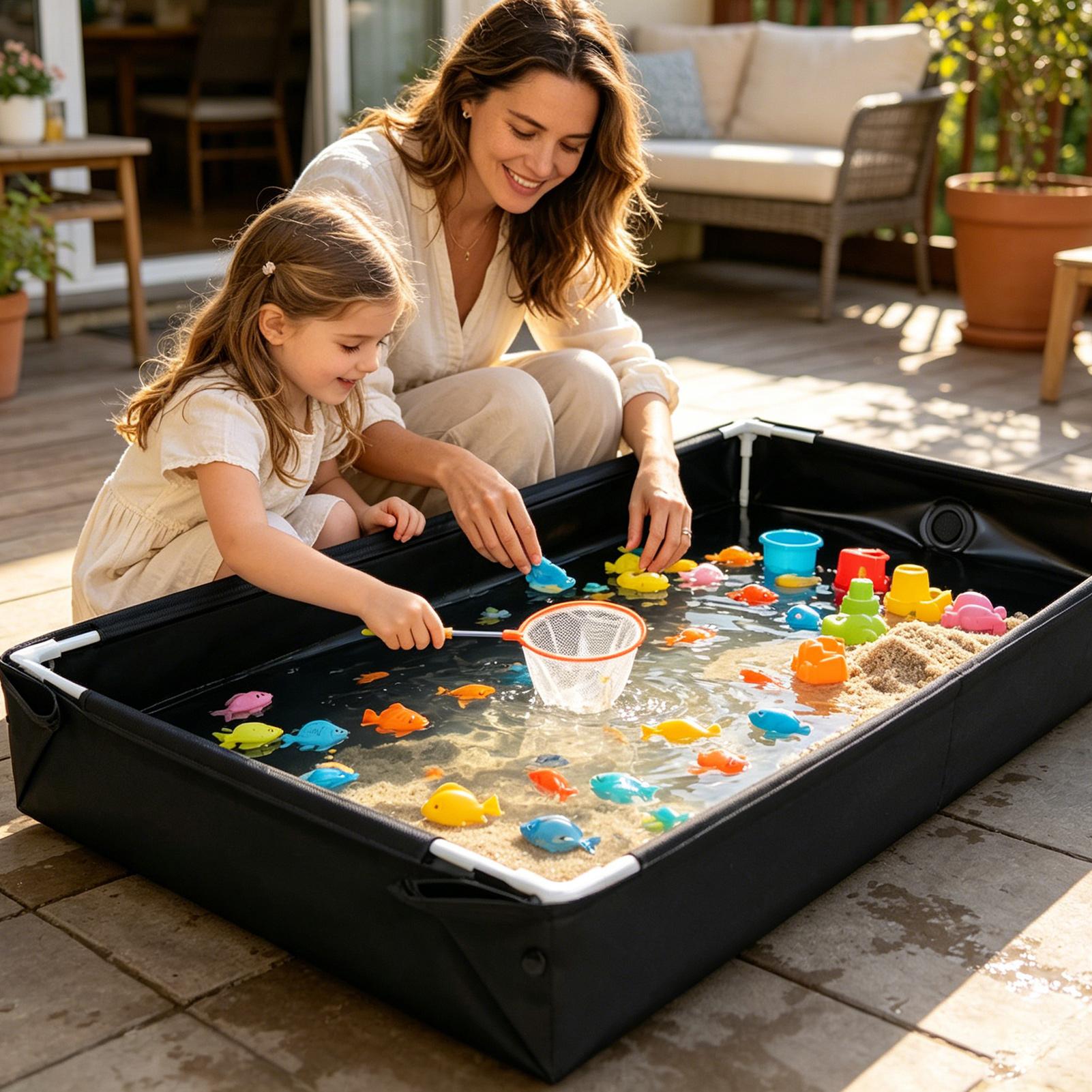 حوض ماء ورمل جديد للعب في الهو - مراجعة Kids Outdoor Picnic Table وسعره
