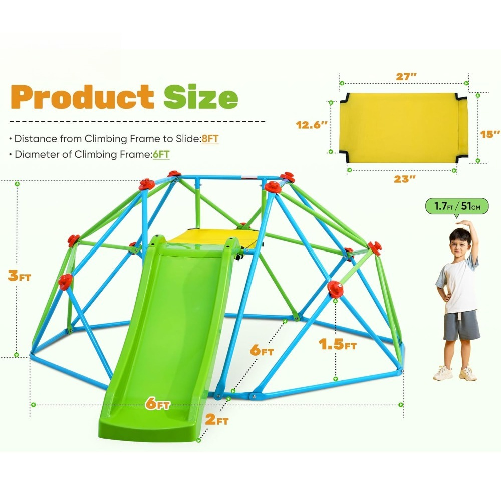 قبة تسلق خارجية للأطفال مع زحل - مراجعة Kids Outdoor Monkey Bar Set وسعره