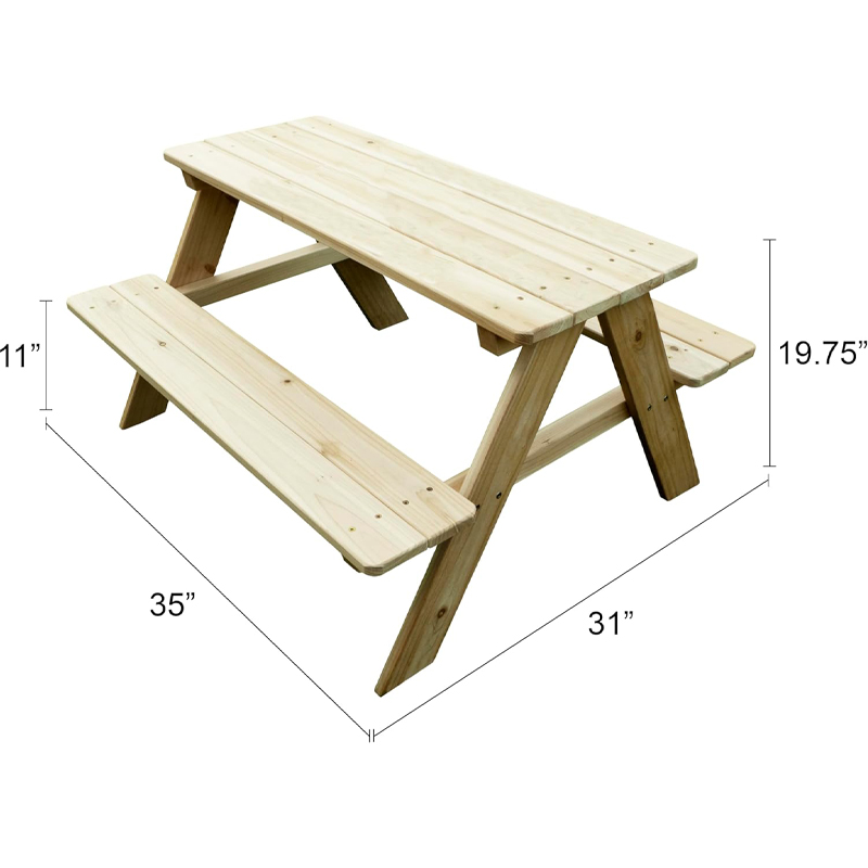طاولة نزهة خشبية للأطفال للاست - مراجعة Kids Outdoor Picnic Table وسعره