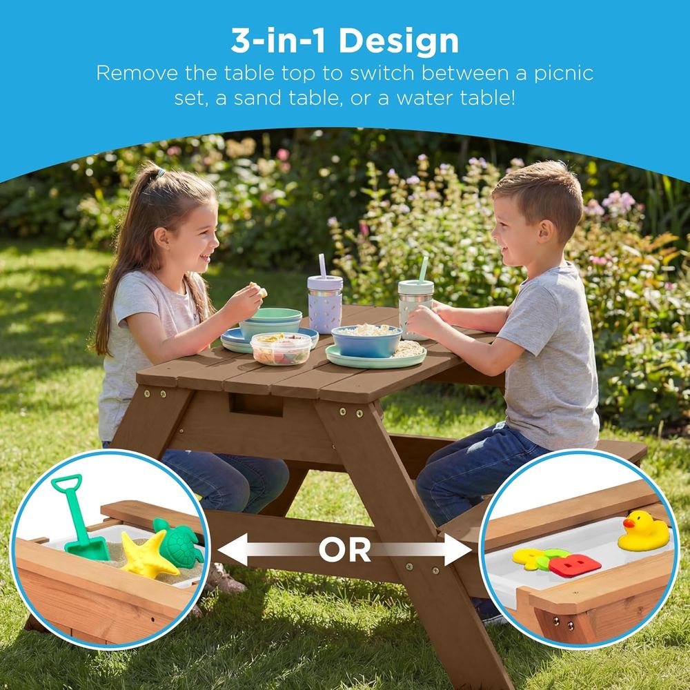 طاولة نزهة للأطفال مع مظلة، طا - مراجعة Kids Outdoor Picnic Table وسعره