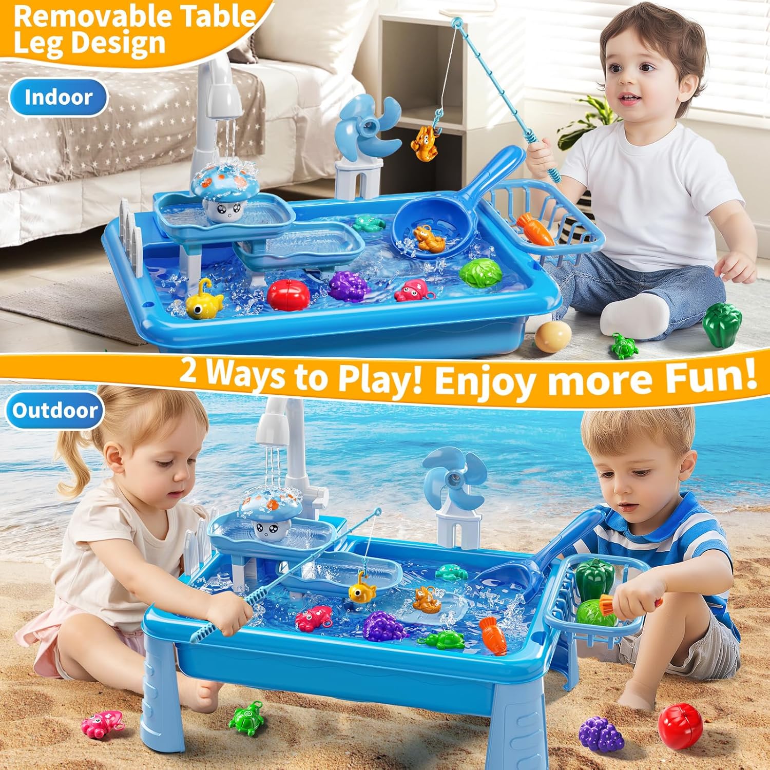 طاولة ماء للعب الأطفال مع حوض  - مراجعة Kids Outdoor Picnic Table وسعره
