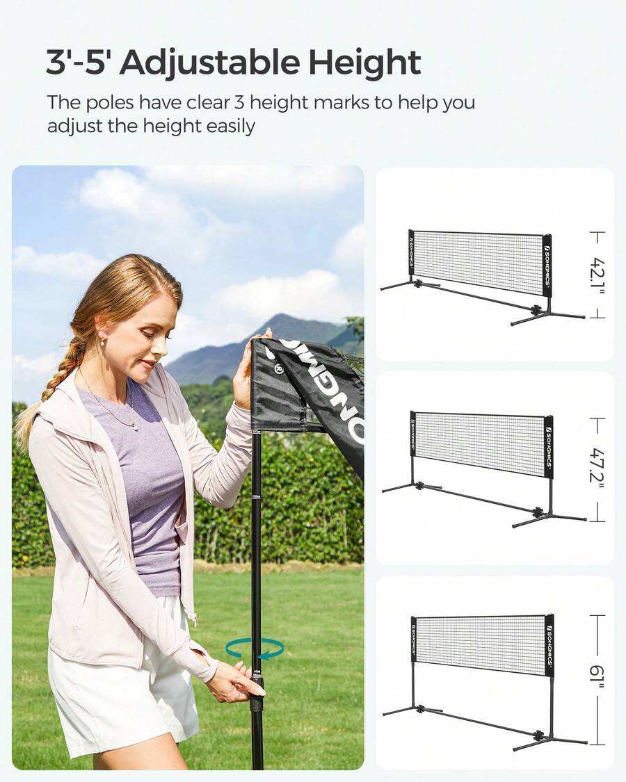 شبكة تنس الريشة، شبكة كرة الطا - مراجعة Kids Outdoor Volleyball Net وسعره