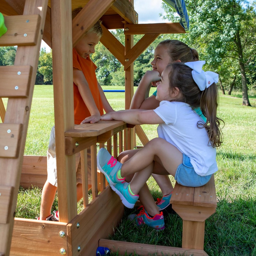 مجموعة أرجوحة خشبية من خشب الأ - مراجعة Kids Outdoor Monkey Bar Set وسعره